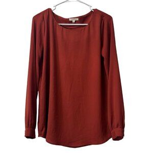 Pleione Blouse Women Size XS Orange Office Work Career Academia Anthropologie‎